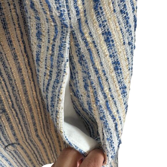 Pomander Place Ethereal Tweed Bianca Blue and White Sleeveless Dress - Picture 7 of 10